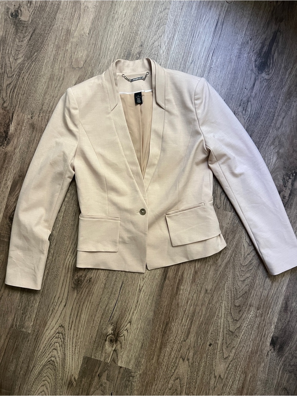 White House Black Market Single-Button Cream Blazer